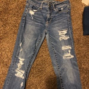 ripped jeans medium colored high waisted